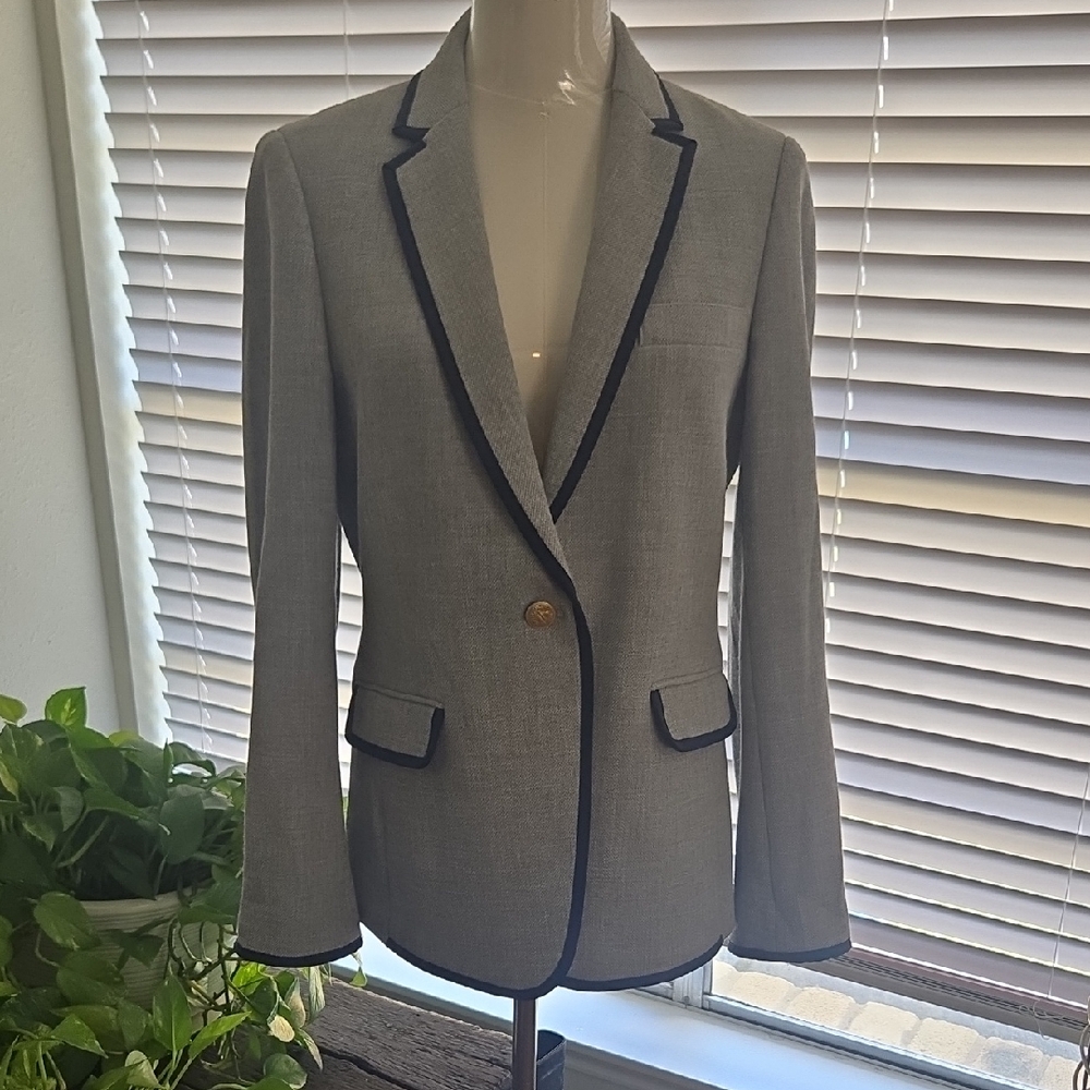 Brooks Brothers Gray Blazer with Black Accents